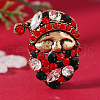 Christmas Theme Alloy Rhinestone Brooch Pin LK2414-10-1