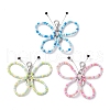 3Pcs Glass Seed Beads Butterfly Pendant Decorations HJEW-JM03352-2