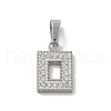 Ion Plating(IP) 304 Stainless Steel Micro Pave Cubic Zirconia Pendants STAS-Z107-06P-04-1