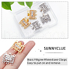SUNNYCLUE 6 Sets 2 Colors 3-Strand 6-Hole Brass Filigree Box Clasps KK-SC0002-98-3