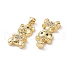 Brass Cubic Zirconia Pendants KK-G453-04G-3