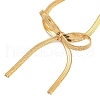 Bowknot 304 Stainless Steel Snake Chain Bracelets for Women BJEW-G721-01G-2