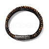 Braided Leather Multi-strand Bracelets BJEW-B096-16B-01-1