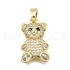 Brass Micro Pave Cubic Zirconia Pendants KK-Z100-15G-1