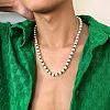 Glass Pearl Round Beaded Necklaces FS-WG7E341-01-2