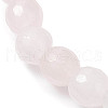 6mm Faceted Round Natural Rose Quartz Beaded Stretch Bracelets BJEW-JB10457-3