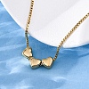 304 Stainless Steel Triple Beads Pendant Box Chain Necklaces NJEW-R026-02G-03-3