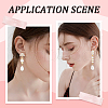CREATCABIN 6 Pairs 3 Style Flower Brass Cubic Zirconia Stud Earring Findings KK-CN0003-19-5