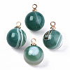 Natural Green Banded Agate Charms X-G-N332-024G-16-1