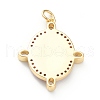 Brass Micro Pave Cubic Zirconia Pendants ZIRC-P200-11B-G01-2