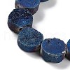 Electroplated Natural Druzy Agate Beads Strands G-M433-01B-4