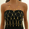 Elegant Iron Geometric Leaf Tassel Chest Body Chain NN0780-1