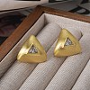 Triangle Brass Drawbench Stud Earring EJEW-L288-007G-1