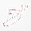 Eco-Friendly Rack Plating Brass Chain Necklaces MAK-G002-10RG-A-FF-2