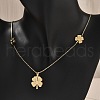 304 Stainless Steel Clover Pendant Necklaces NJEW-V001-10G-5