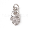 Brass Micro Pave Clear Cubic Zirconia Palm Charms ZIRC-F132-56P-1