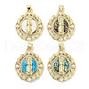 Brass Micro Pave Clear Cubic Zirconia Pendants KK-L213-004G-1