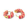 Enamel Round Hoop Earrings EJEW-Q704-05G-04-2