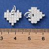 Rack Plating Brass Micro Pave Clear Cubic Zirconia Charms KK-D097-01S-3