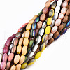 Frosted Electroplate Glass Beads Strands EGLA-N007-001-5