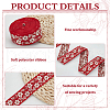 FINGERINSPIRE 10 Yards Ethnic Style Embroidery Polyester Ribbons OCOR-FG0002-24A-4