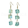 Dyed Natural Quartz Nugget Dangle Stud Earrings EJEW-JE05611-4