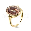 Brass Enamel Adjustable Cuff Rings RJEW-G349-01G-6