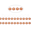 Ion Plating(IP) 304 Stainless Steel Daisy Flower Link Chains with Enamel AJEW-J035-03G-11-2