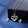 304 Stainless Steel Pendant Necklace & Stud Earring FS-WGC30A7-15-1