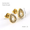 304 Stainless Steel Cubic Zirconia Stud Earrings FS-WGD0B7C-21-1