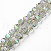 Electroplate Transparent Glass Beads Strands EGLA-N002-30-C09-1