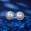 Rhodium Plated 925 Sterling Silver Studs Earrings NR1759-3