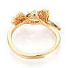 Brass Micro Pave Clear Cubic Zirconia Adjustable Ring Settings KK-T076-20G-3