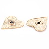 Brass Micro Pave Clear & Black Cubic Zirconia Pendants KK-S356-752-2