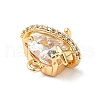 Brass Cubic Zirconia Charms KK-M233-10G-A-3