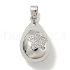 Rack Plating Brass Micro Pave Clear Cubic Zirconia Pendants KK-E114-02P-01-1