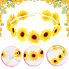 CRASPIRE 2Pcs Cloth Small Sunflowe Wreath Headband OHAR-CP0001-20A-6