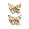 Brass Micro Pave Clear Cubic Zirconia Charms KK-A259-25B-G-1