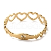 Stainless Steel Crystal Rhinestone Hollow Heart Hinged Bangles for Women BJEW-G719-19G-3