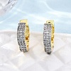 Brass Micro Pave Clear Cubic Zirconia Hoop Earrings EJEW-H158-16A-GP-2