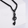 Retro Stainless Steel Musical Note Skull Pendant Punk Hip Hop Necklaces for Men RP8243-2-1