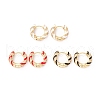 Real 18K Gold Plated Cubic Zirconia Hoop Earrings EJEW-I260-21G-NR-1