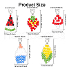 CHGCRAFT 30Pcs 5 Styles Baking Paint Glass Seed Beaded Pendants FIND-CA0006-25-2