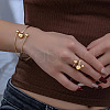 Alloy Round Beaded Cuff Bangles & Cuff Rings Sets FS-WG69C61-01-2