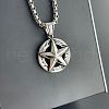 Vintage Stainless Steel Ppentagram Star Pendant Necklaces for Men GG7947-2