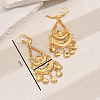 Vintage Ethnic Geometric Half Round Brass Tassel Leverback Earrings DU8622-2