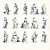 Sculpture Women Waterproof PET Stickers Set DIY-G120-04B-1