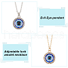 ANATTASOUL 2Pcs 2 Colors Blue Plastic Evil Eye with Crystal Rhinestone Pendant Necklaces Set NJEW-AN0001-25-3