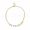 Brass Teardrop Pendant Necklace with Glass Seed Beaded for Women NJEW-JN04227-1