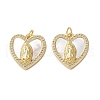 Brass Micro Pave Cubic Zirconia Pendants KK-U070-13A-G-1